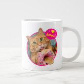 Kat Eating Donut Extra Grote Beker (Rechts)