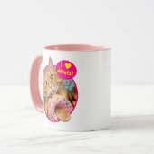 Kat Eating Donut Mok (Voorkant links)