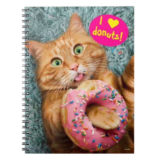 Kat Eating Donut Notitieboek (Voorkant)