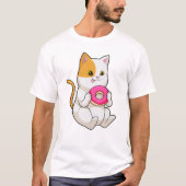 Kat Eating Donut T-shirt (Voorkant)