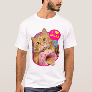Kat Eating Donut T-shirt