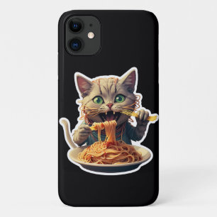 Kat Eating Spaghetti iPhone 11 Hoesje