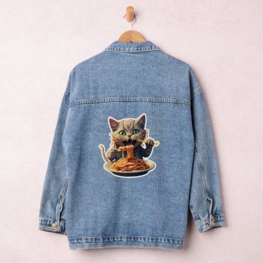 Kat Eating Spaghetti Denim Jacket (Hangar)