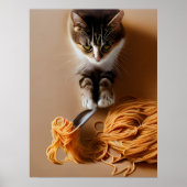 Kat Eating Spaghetti Poster (Voorkant)
