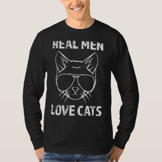 Kat  Echte Mannen Liefde Katten T-shirt