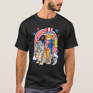 Kat Eenhoorn Meowica Vlag Van De Vs Regenboog Gelu T-shirt