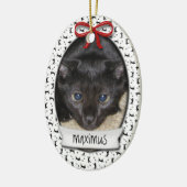 Kat Eerste Kerstmis Keramisch Ornament (Links)