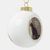 Kat Eerste Kerstmis Keramische Bal Ornament (Links)