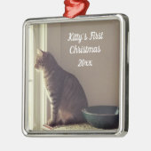 Kat Eerste Kerstmis Metalen Ornament (Links)