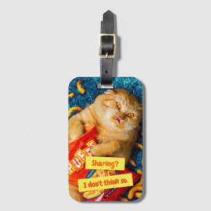 Kat eet kaasfluffen bagagelabel