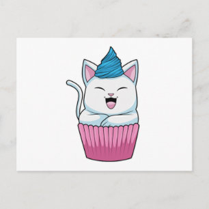 Kat Eet Muffin Briefkaart