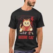 kat eet sushi t-shirt (Voorkant)