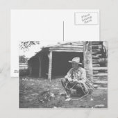 Kat eet uit een koffieblik. briefkaart (Voorkant / Achterkant)