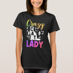 Kat Eigenaar bloem Crazy Cat Lady T-shirt