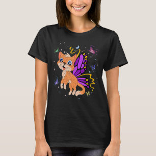 Kat Eigenaar Fantasy Vlinder Kat Leuk Huisdier Kat T-shirt