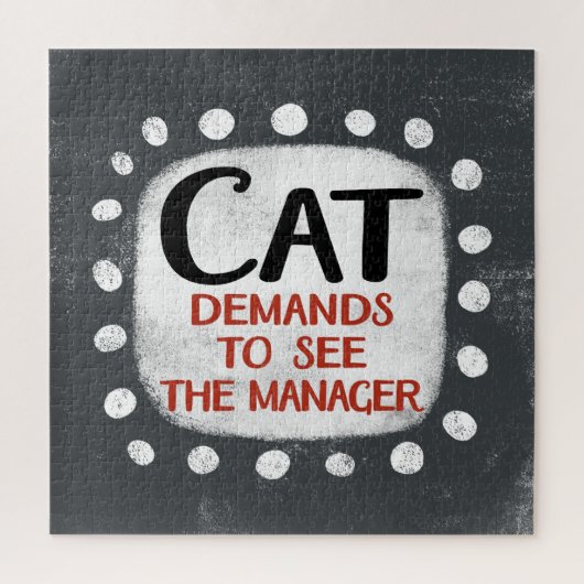 Kat eist manager puzzel te zien (Verticaal)
