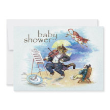 Kat en Baby shower blauw