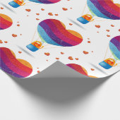 Kat en ballon van de liefde cadeaupapier (Hoek)