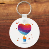 Kat en ballon van de liefde sleutelhanger (Voorkant)