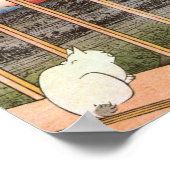 Kat en berg Fuji, Hiroshige Poster (Hoek)