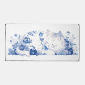 kat en bloemen bureaumat (Voorkant)