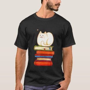 Kat en boek Boekenwurm Lezer Kat miauw liefhebber T-shirt