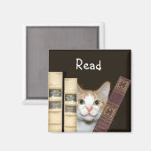 Kat en boeken magneet (Voorkant / Achterkant)