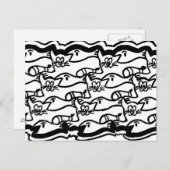 Kat en Briefkaart van Bord met grote viskleuren (Voorkant / Achterkant)