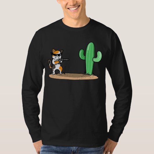 kat en cactus t-shirt (Voorkant)
