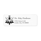 Kat en Catnip Silhouette Grafisch Gepersonaliseerd Etiket (Voorkant)