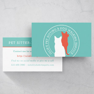 Kat- en Dog Pet Sitter Dog Walker Visitekaartje