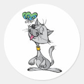 Kat en een vlinder Stickers (Voorkant)