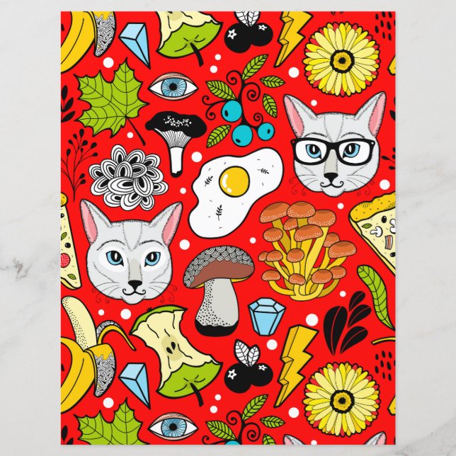 Kat en ei op rood (Voorkant)