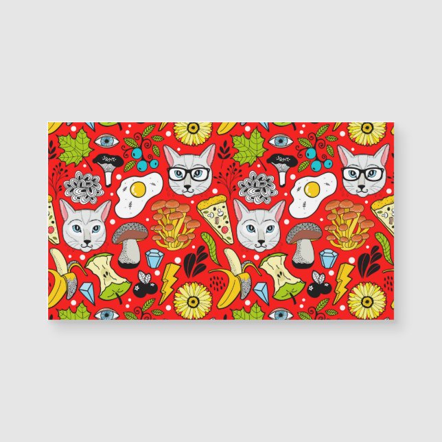 Kat en ei op rood (Voorkant)