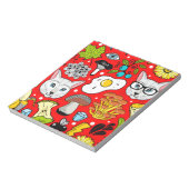 Kat en ei op rood notitieblok (Gedraaid)