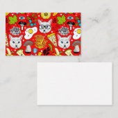 Kat en ei op rood notitiekaartje (Voorkant / Achterkant)