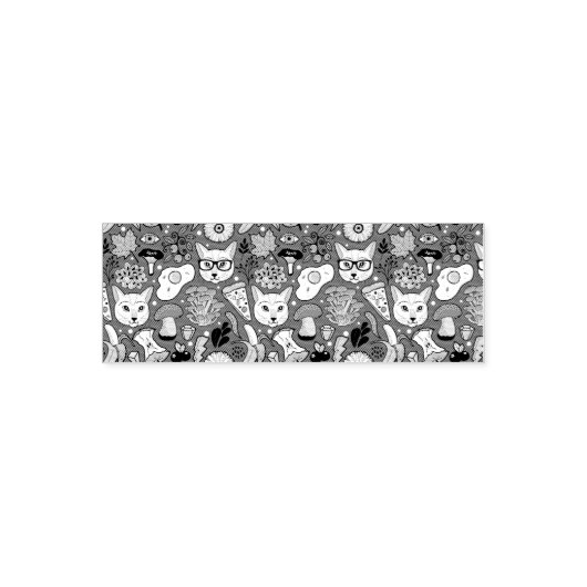 Kat en ei op rood zelfinktende stempel (Design)