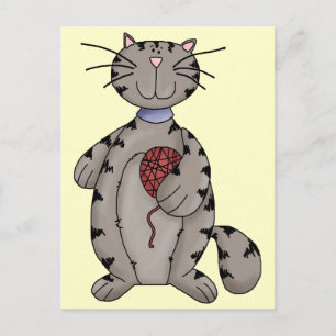 Kat en garen briefkaart