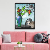 Kat- en glasvet (galerijafval) canvas afdruk (Insitu (Woonkamer))