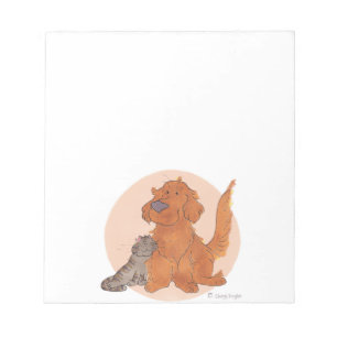 Kat- en Golden-retriever/laptop Notitieblok