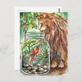 Kat en goudvis briefkaart (Voorkant / Achterkant)