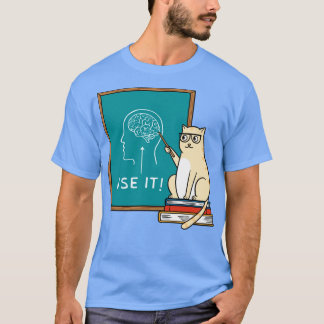 Kat en hersenen t-shirt
