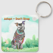 Kat en hond adopteren geen Sleutelhanger (Achterkant)