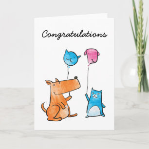 Kat en Hond Gefeliciteerd Kaart
