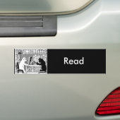 Kat en hond in de bibliotheek bumpersticker (Op auto)