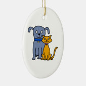 Kat en hond keramisch ornament (Rechts)