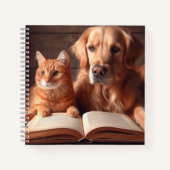 Kat en hond lezen van een boek (Voorkant)