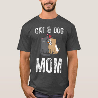 Kat en hond Mama Hond Kat Mama Hond Mama Hond Mama T-shirt
