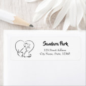 Kat en Hond met Gepersonaliseerde Naam Etiket (Insitu)