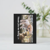 Kat en hond met tekst dank je briefkaart (Staand voorkant)